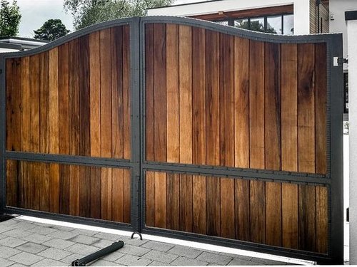 40 Spectacular Front Gate Ideas And Designs Renoguide Australian Renovation Inspiration - Wood Colour Paint For Iron Gate Design