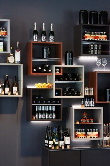 Home Bar Ideas And Designs, Industrial Style Bar Shelves Designs