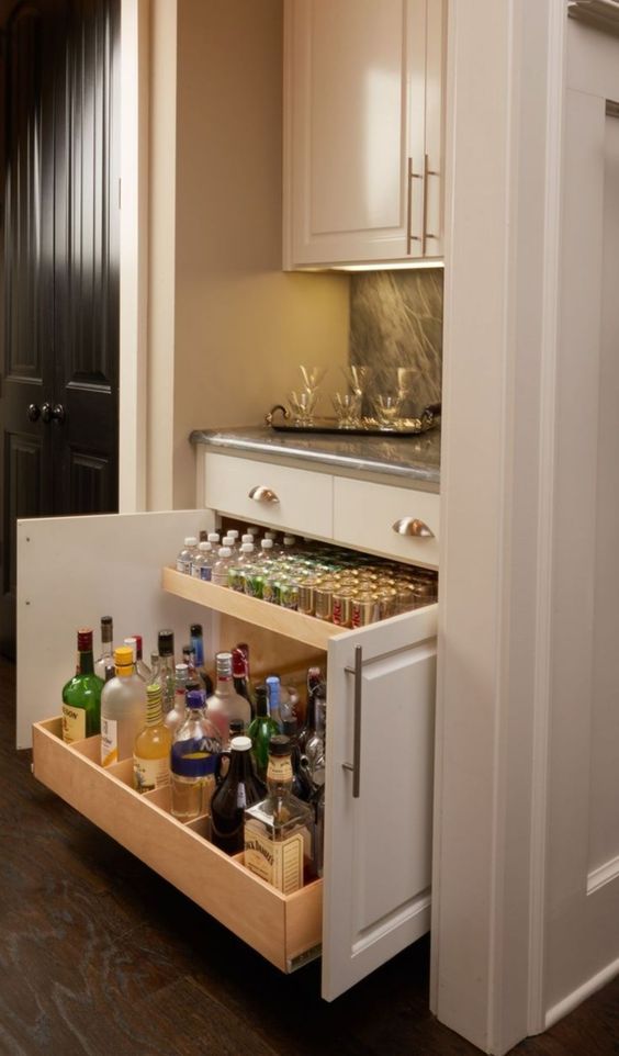 Home Bar Ideas And Designs, Under Bar Shelving
