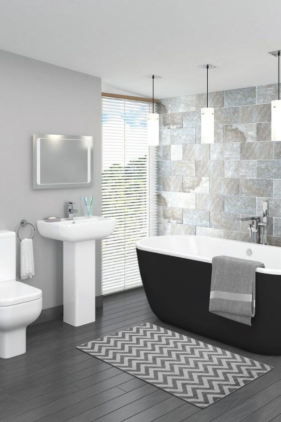 40 Modern Bathroom Tile Designs And, Black 038 White Tile Designs Bathrooms