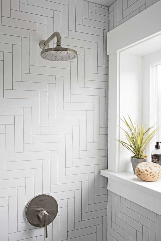 40 Modern Bathroom Tile Designs And Trends Renoguide Australian Renovation Ideas Inspiration - White Herringbone Wall Tiles Bathroom