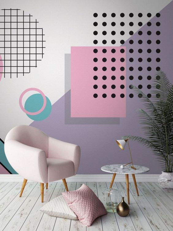 pastel patterns wall