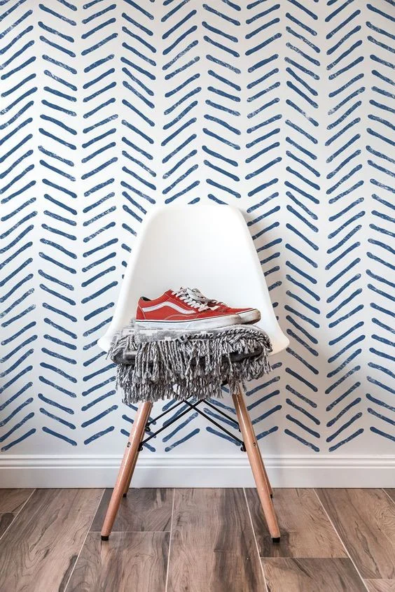 modern herringbone wall design