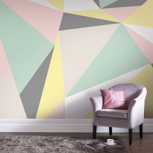 pastel geometric wall design