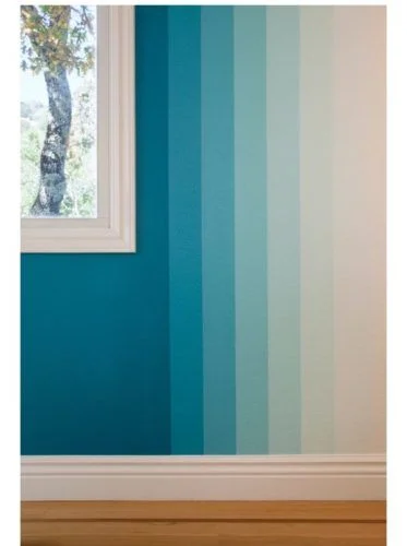 blue ombre wall