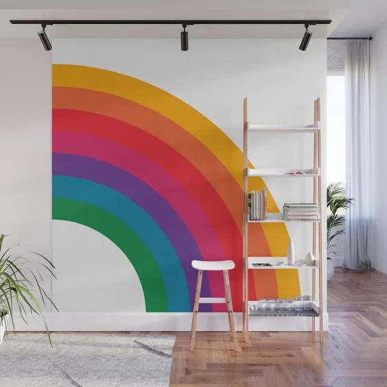 rainbow wall accent