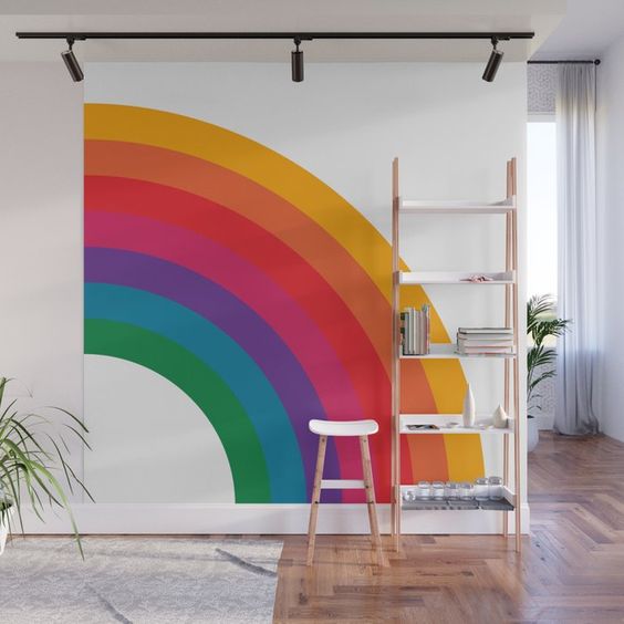 rainbow wall accent
