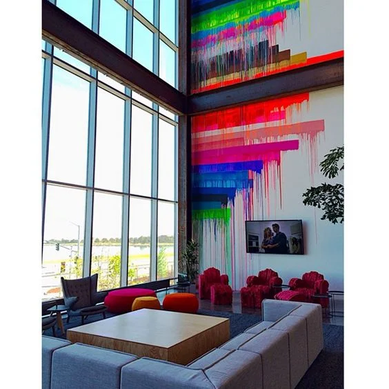 dripping paint wall accent