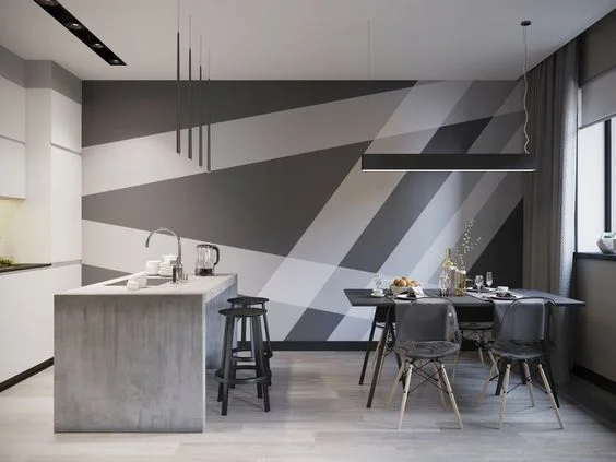 grey and white wall paint