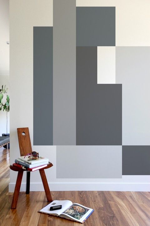 random rectangle wall paint accent