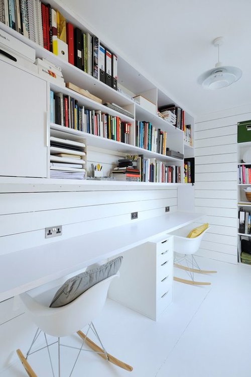 45 Home Office For Ideas And, White Home Office Bookcase Design