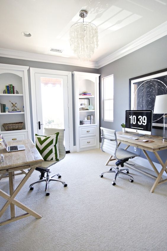 45 Home Office For Ideas And, Double Desk Office Ideas