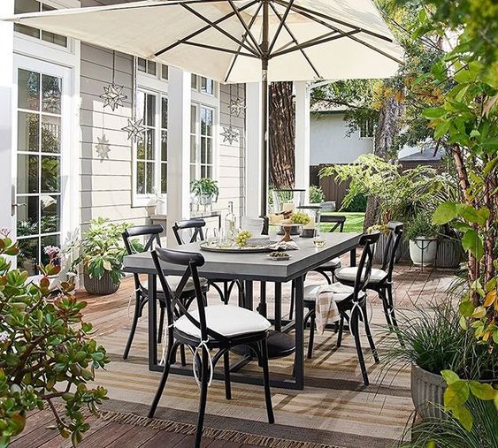 40 Amazing Outdoor Dining Area Ideas, Porch Dining Table Ideas