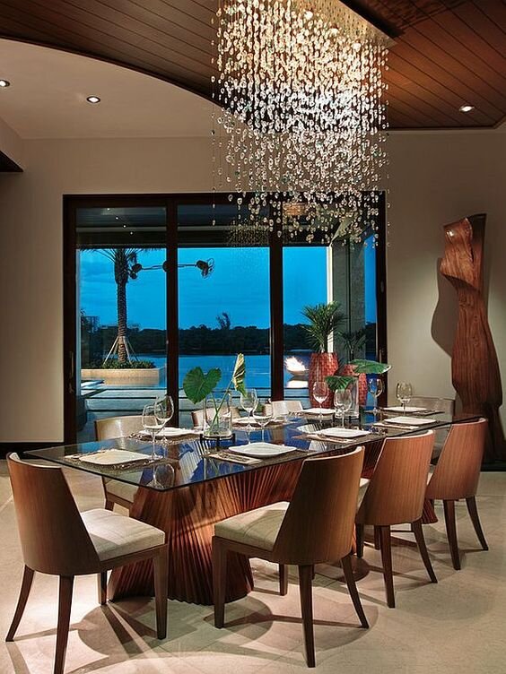 Stunning Dining Table Lighting Ideas, Diy Rectangle Crystal Chandelier Dining Room Set
