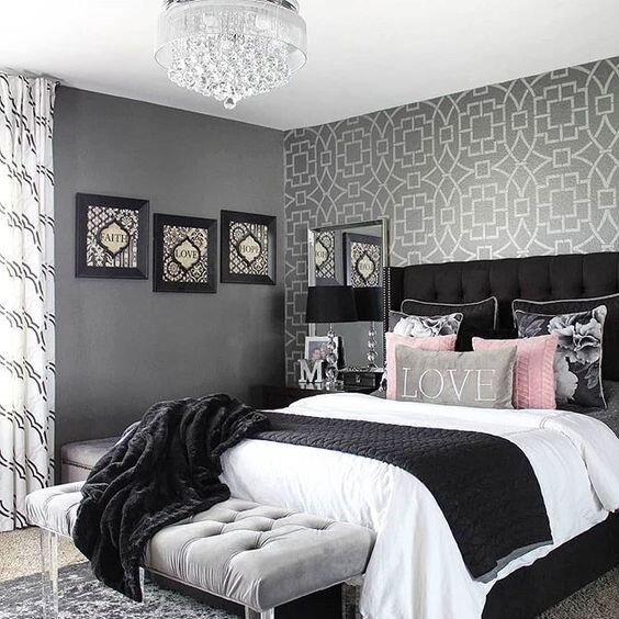 girls bedroom in grey