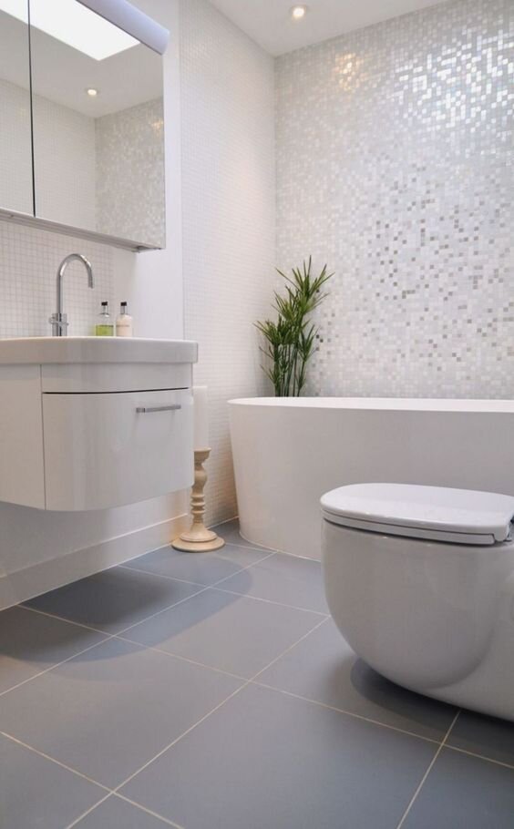 Bathroom Design White And Grey