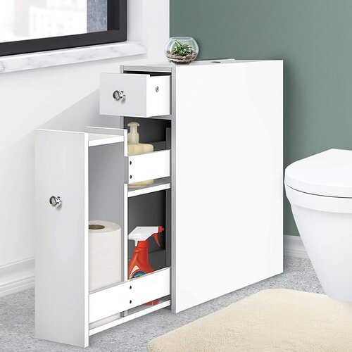 50 Nifty Bathroom Storage Ideas And, Slim Shelving Unit For Bathroom