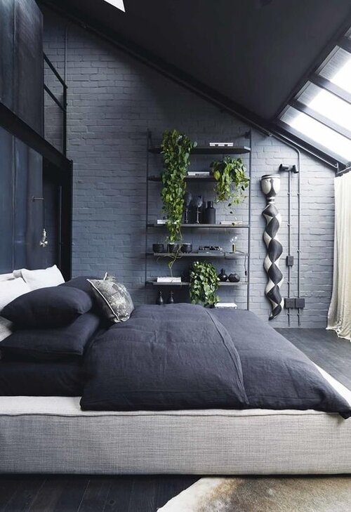 Stunning All black and gold luxury glam bedroom decor with black