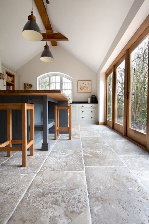 Kitchen Floor Ideas And Designs, Large Rustic Stone Floor Tiles
