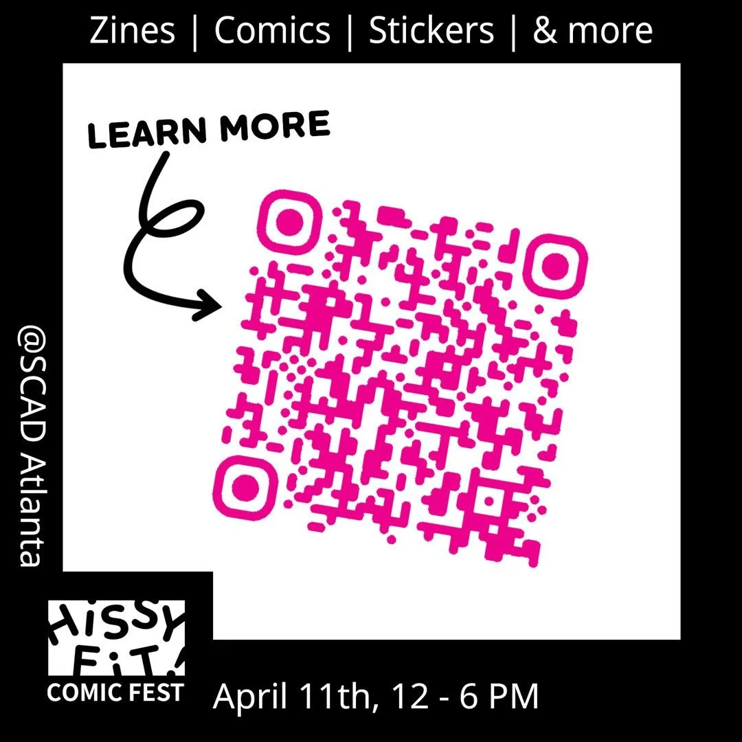 📣 Hey, Atlanta! Hissy Fit Comic Fest returns tomorrow, Saturday April 11! Join us for a day of comics, zines, stickers, workshops, free sketches, and more! Hissy Fit is all-ages, open to the public, and free to attend. Scan QR code for details! 

#h