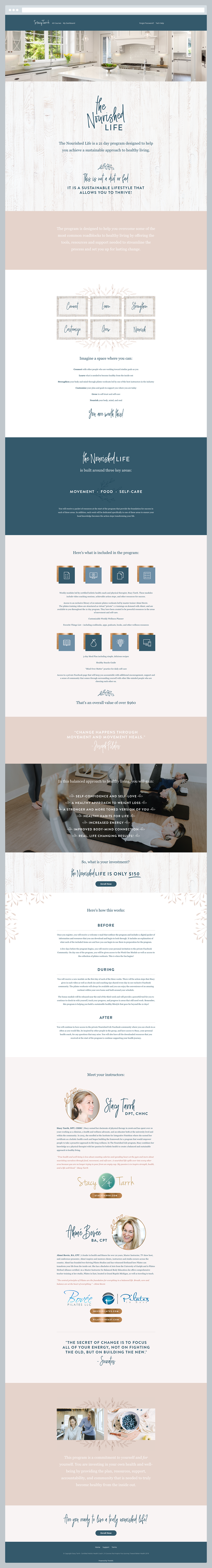 The Nourished Life Thinkific Sales Page by Janessa Rae Design Creative