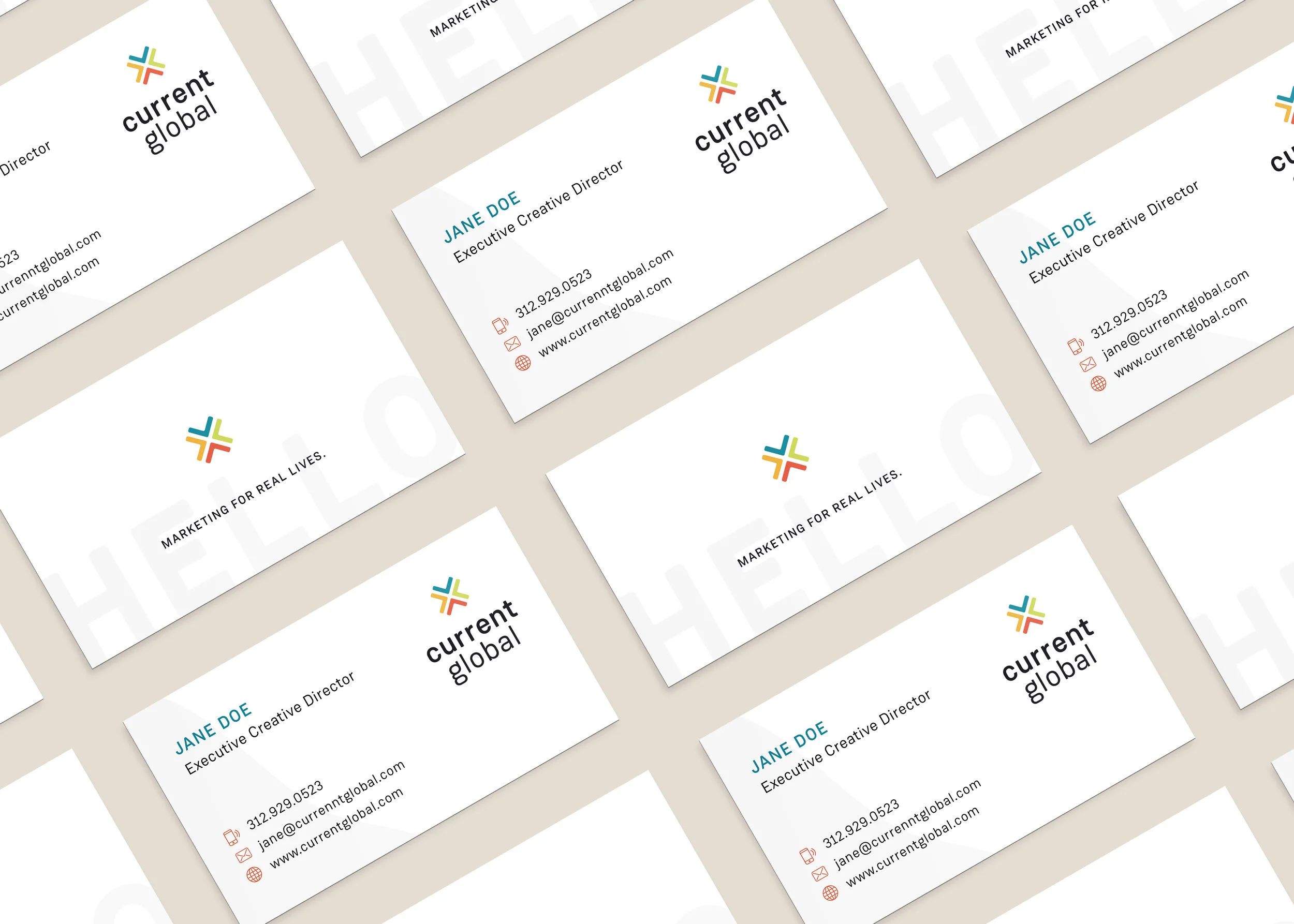 Current Global Business Card Design by Janessa Rae Design Creative