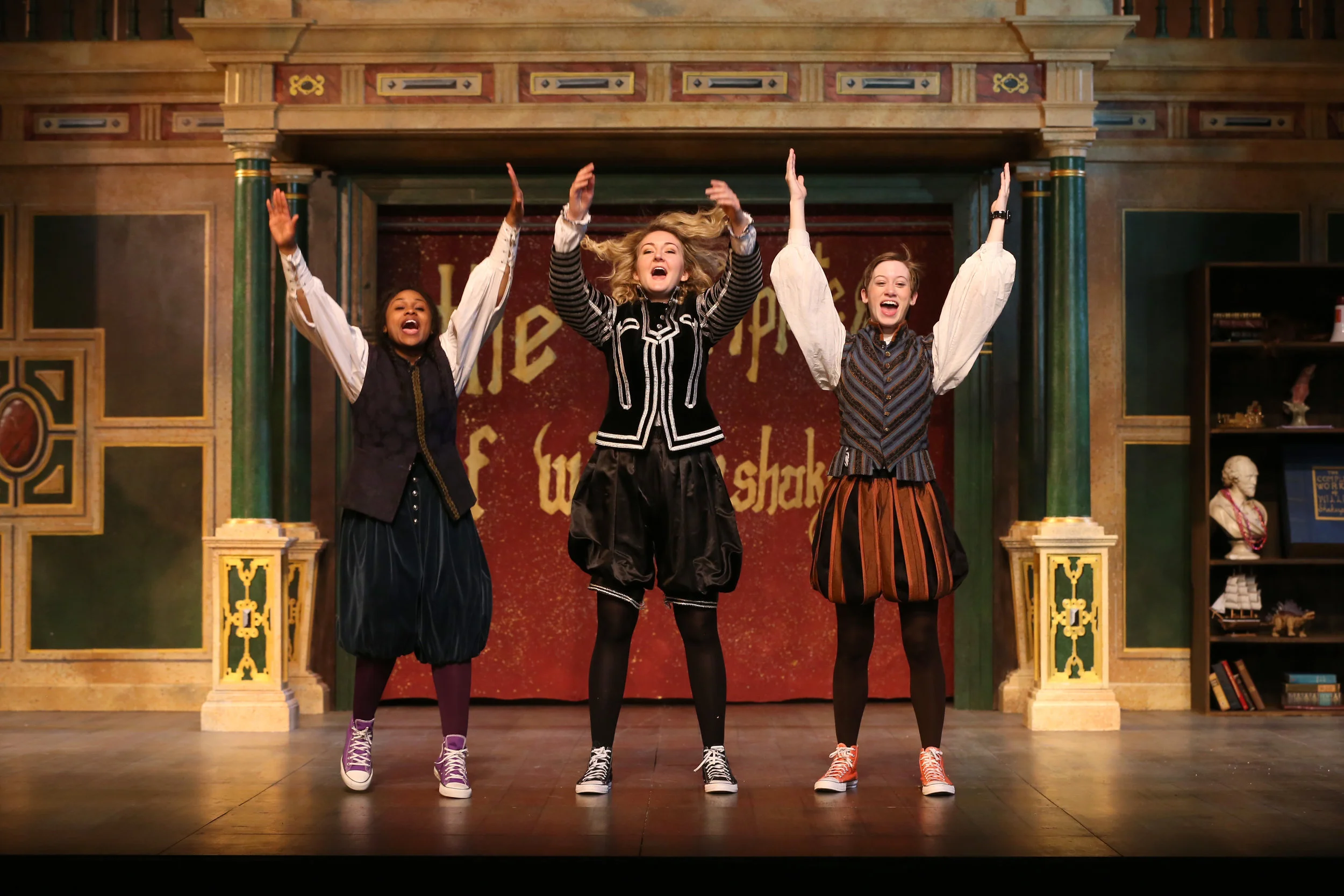   The Complete Works of William Shakespeare (Abridged) [Revised]  by Adam Long, Daniel Singer and Jess Winfield. Photos courtesy of  Hofstra University , who produced this as part of their 68th Annual Shakespeare Festival on a recreated  Globe  stage