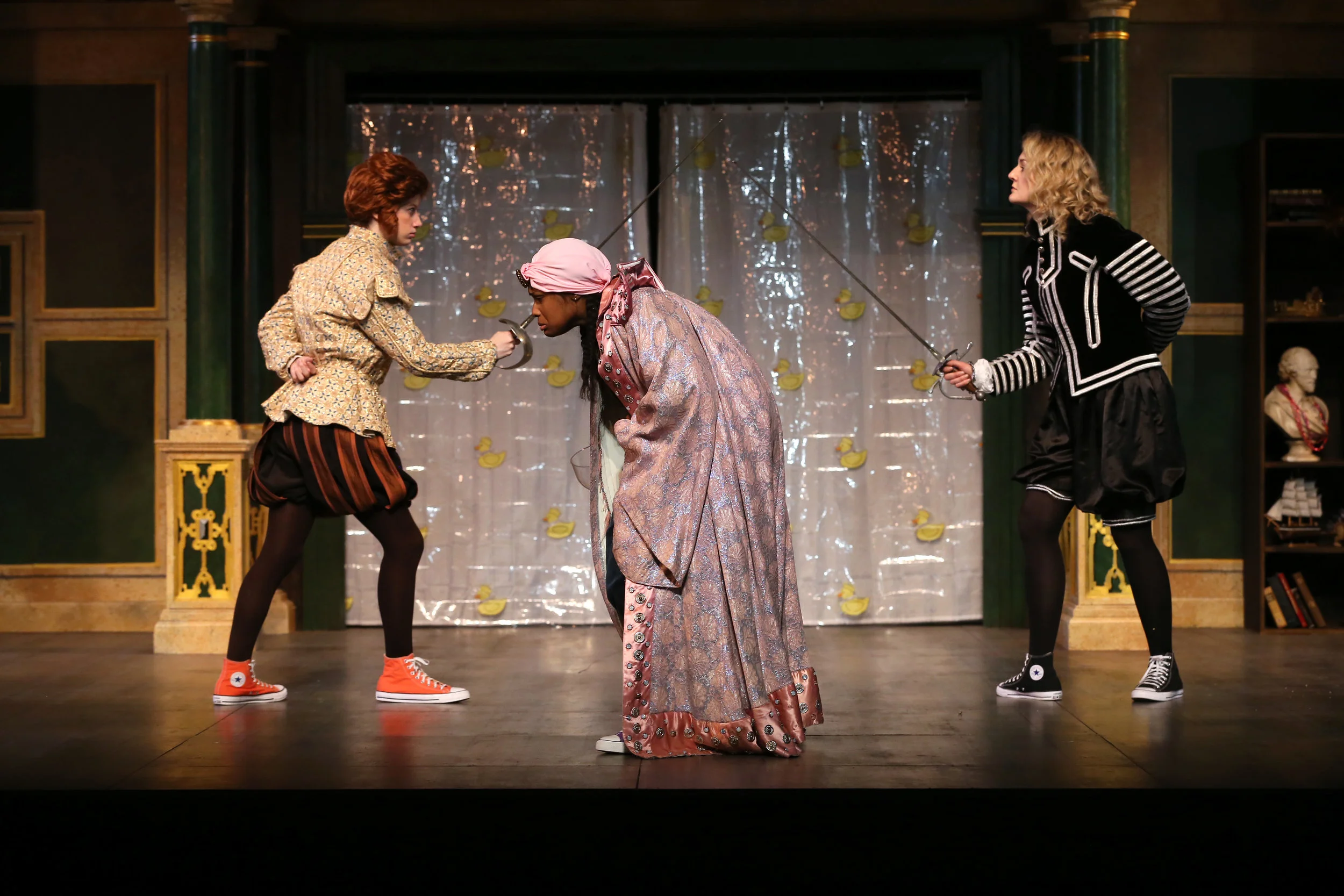   The Complete Works of William Shakespeare (Abridged) [Revised]  by Adam Long, Daniel Singer and Jess Winfield. Photos courtesy of  Hofstra University , who produced this as part of their 68th Annual Shakespeare Festival on a recreated  Globe  stage