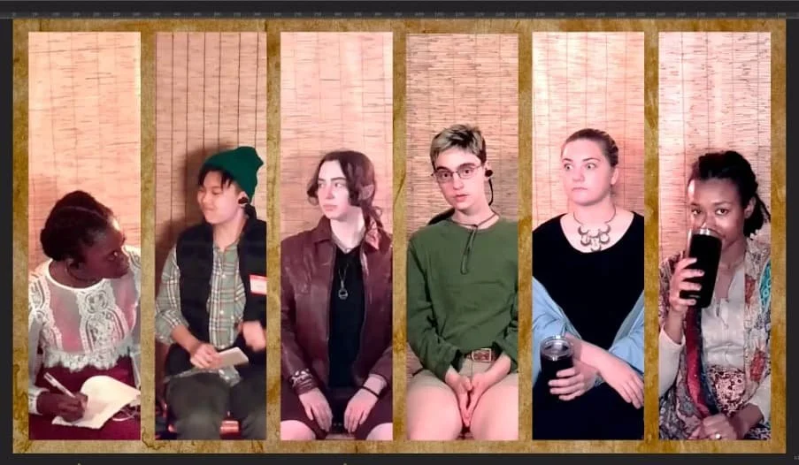 Small Mouth Sounds by Bess Wohl Virtual Production, screenshot, courtesy of Wellesley College Theatre
