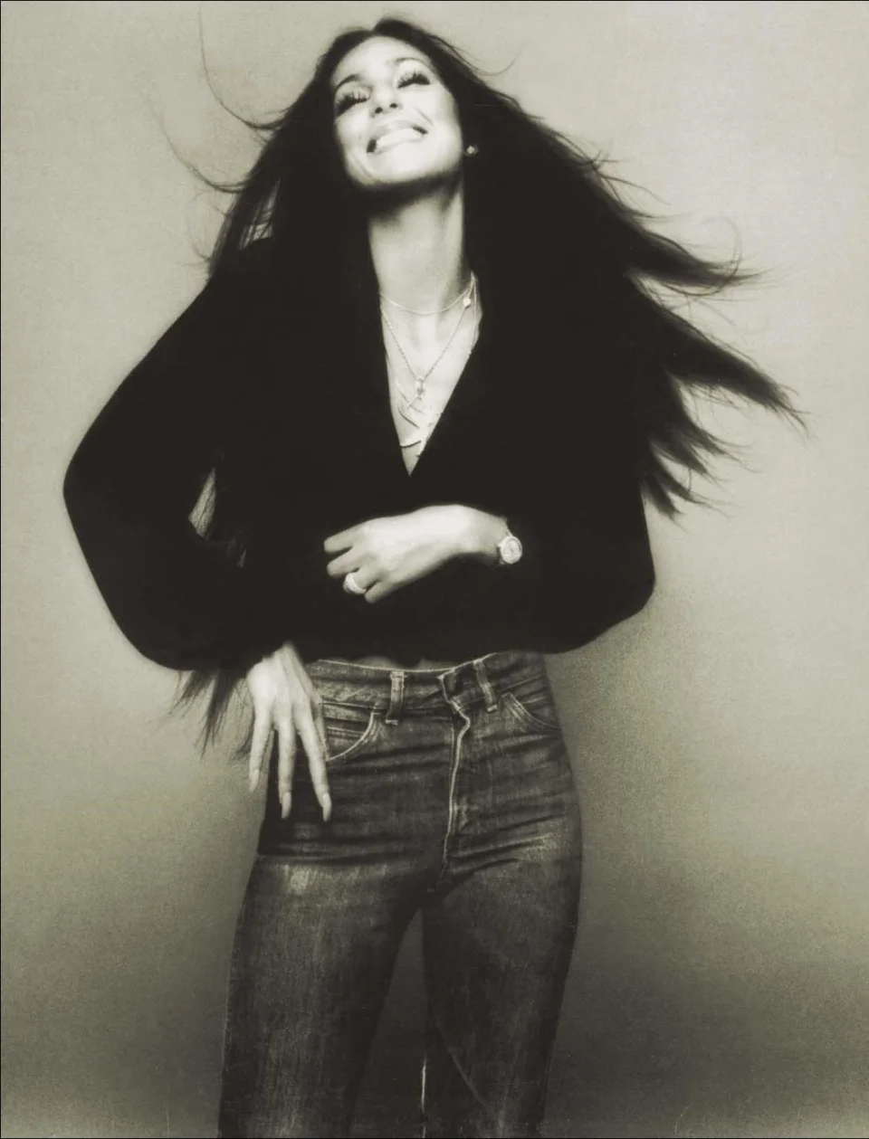 Cher is fierce and Cher is bold, but above all else, she transforms and evolves publicly and without apology. And this image is everything! It lives on Cara's bathroom mirror, reminding her to laugh and play, to fem it up, to sex it up, and to do it all with serious confidence. Check out those nails! 