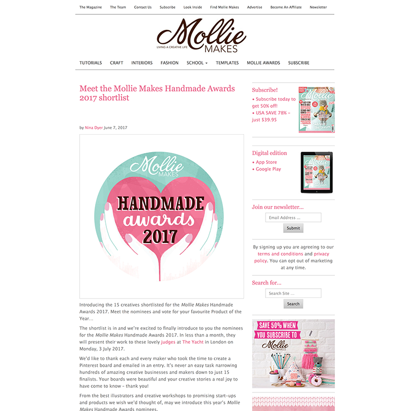 Mollie Makes Handmade Awards