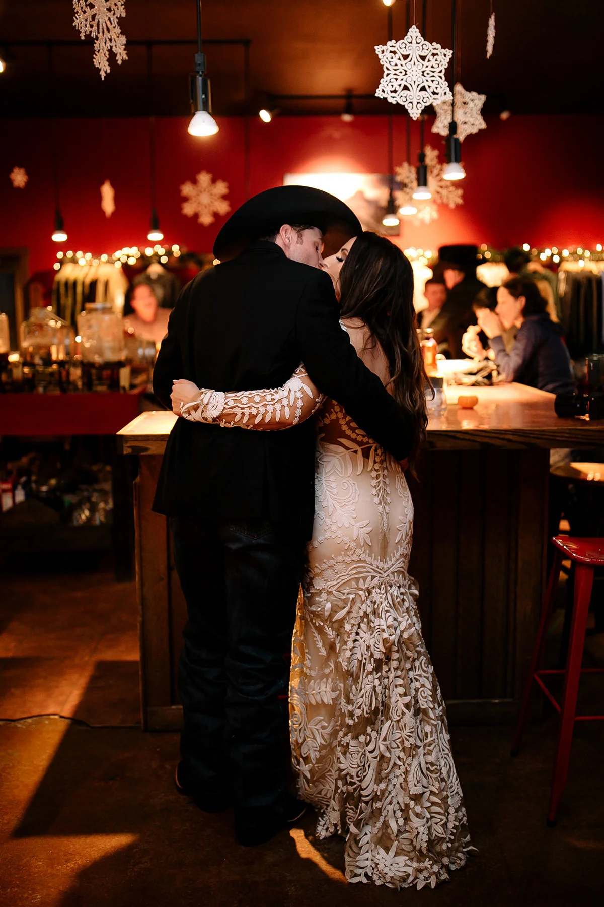 Estes Park Wedding Photographer Saint Catherine's Chapel on the Rock Avril Gown Florist Rocky Mountain National Park Denver Colorado Elopement Winter Wedding Allenspark Liz Osban Photography Destination Denver Wyoming Snowy Rue De Seine Boho Elkins Distilling Co