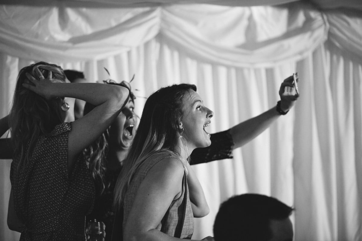Everyone is getting into the party at the evening reception / Kayleigh and Kirk @ Bryn Garw House