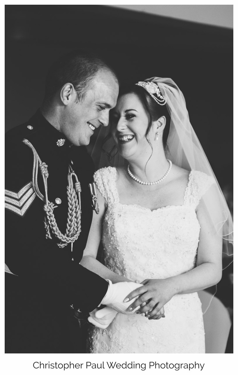 The bride finally arrives, look at the relief in the grooms face.