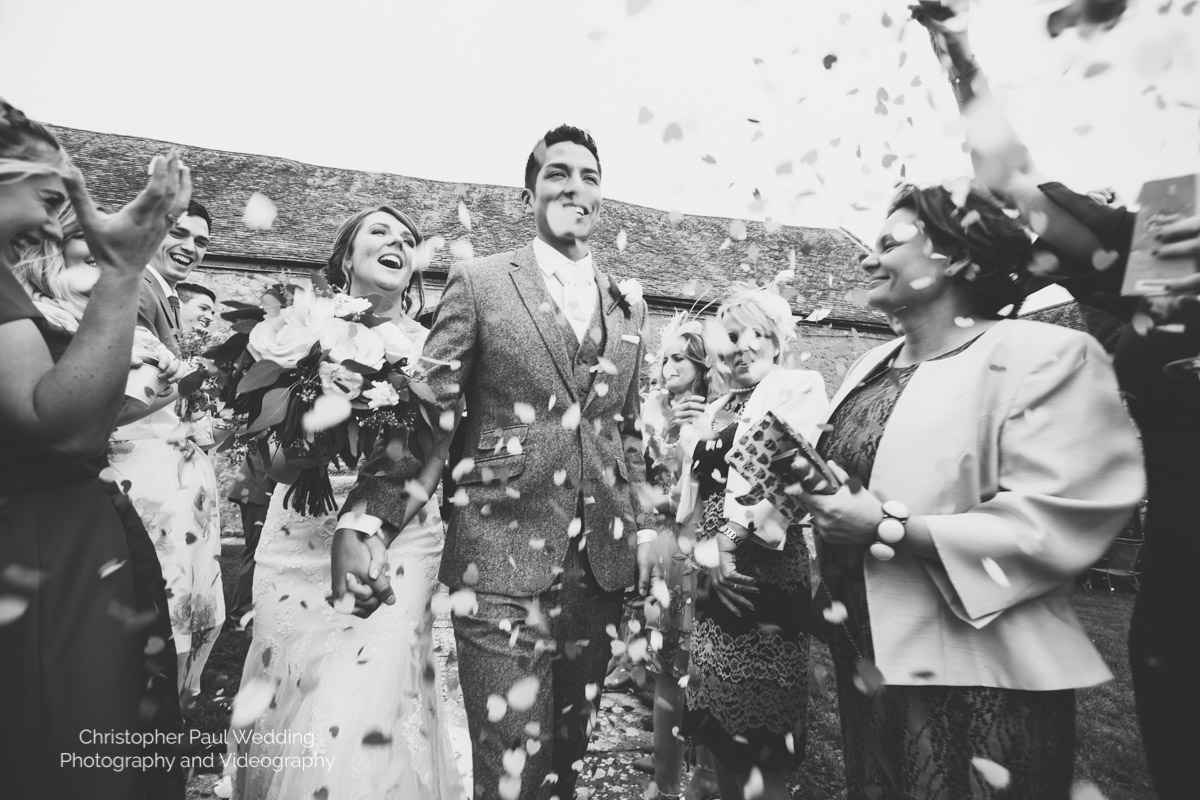 Black and White Confetti Photo from South Wales