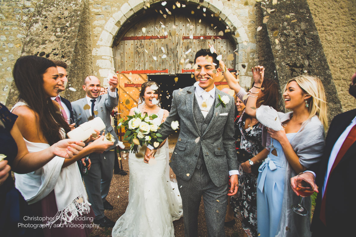 Wedding photographers take a confetti shot in south wales