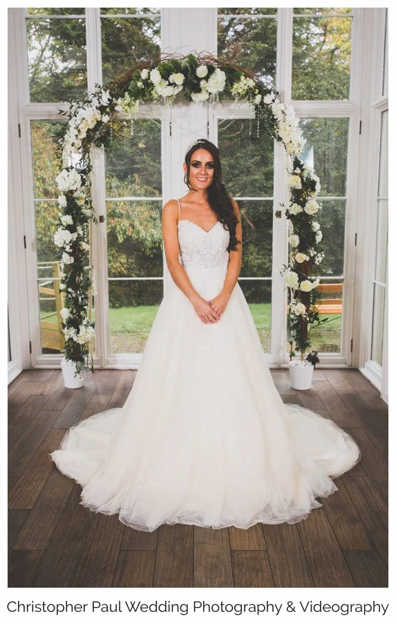 Inside the ceremony room, the windows are really cool making it light and airy.