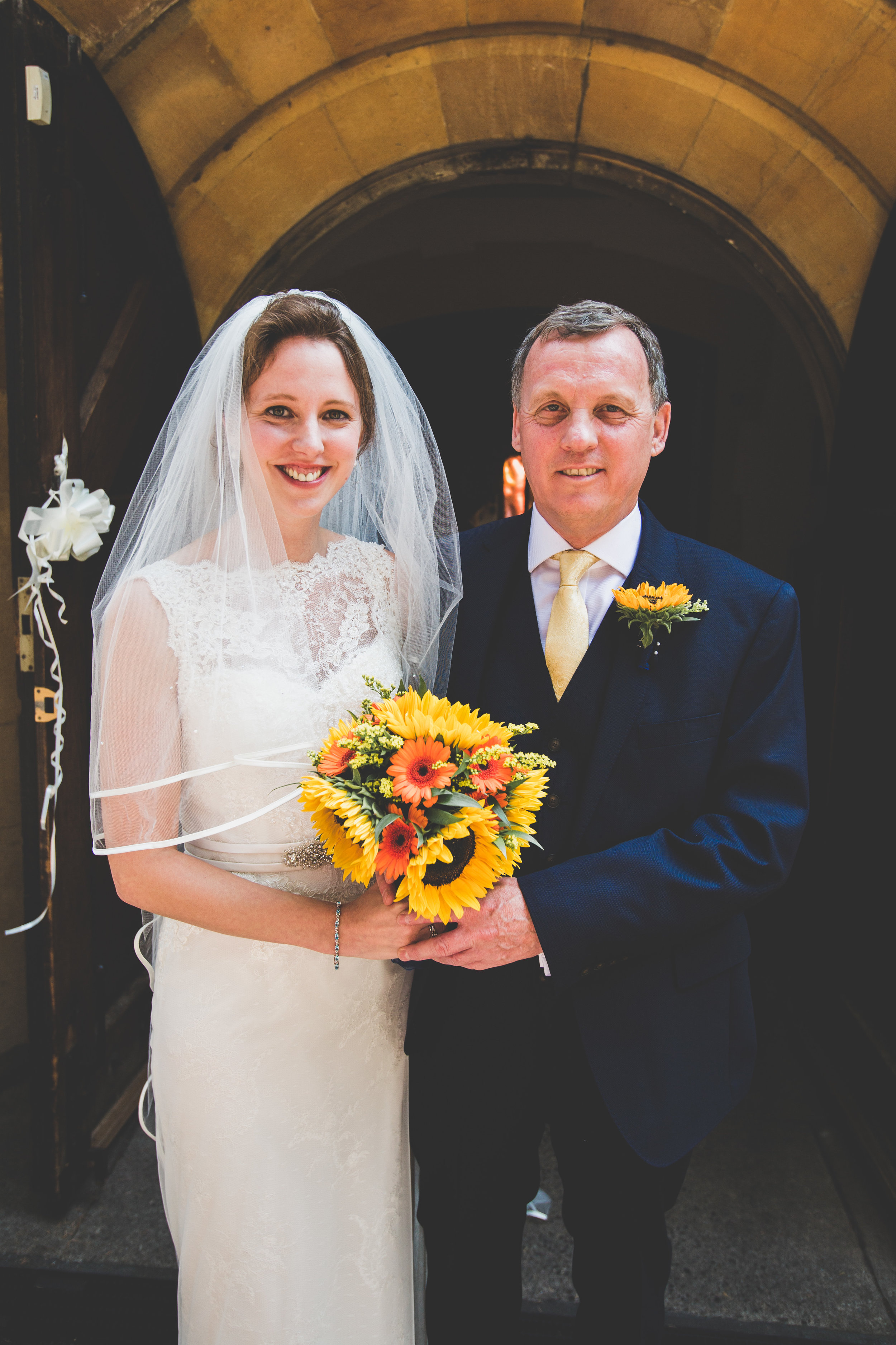 Bride and her Dad at her summer wedding