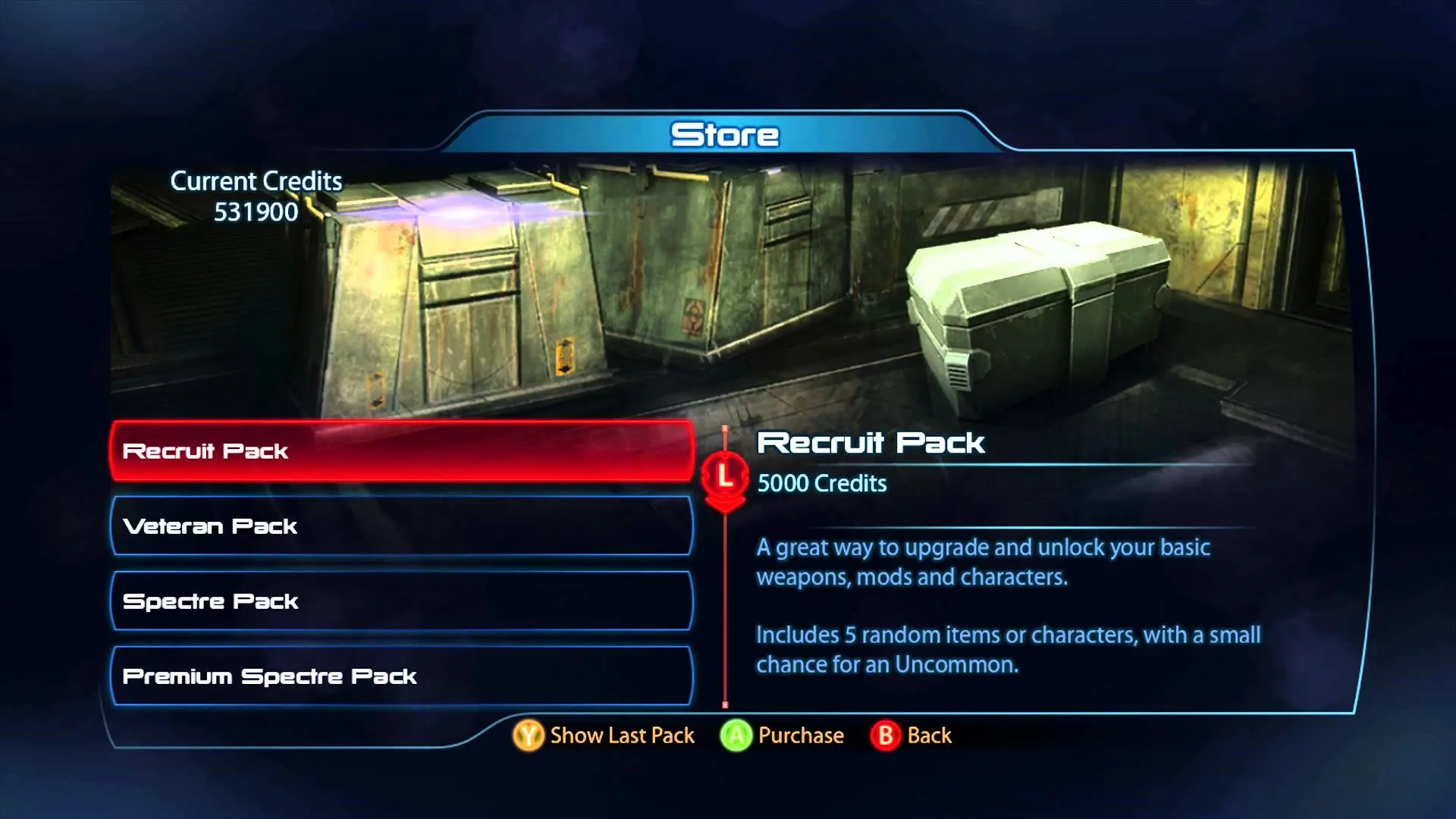 Mass Effect 3's Loot boxes, bought either through gameplay or real-world currency. Research into the packs went to an extreme amount of depth, down to the sounds of opening packs just to ensure players would feel like they were getting value.