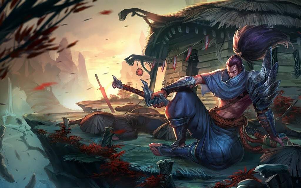 A character in League of Legends, Yasuo. His login theme was played with a Japanese Flute, and is one example of the incredible range of music that League of Legends incorporates
