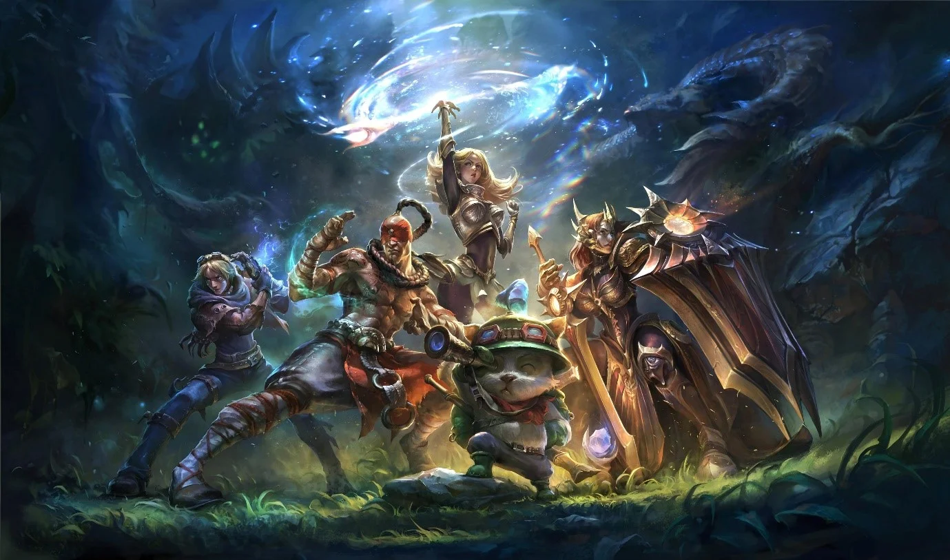 Justin asked that we use this picture, as he and his friends frequently play these champions. From Left to Right: Ezreal, Lee Sin, Lux, Teemo, and Leona.