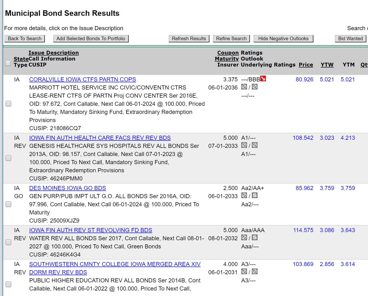 Iowa municipal bond search