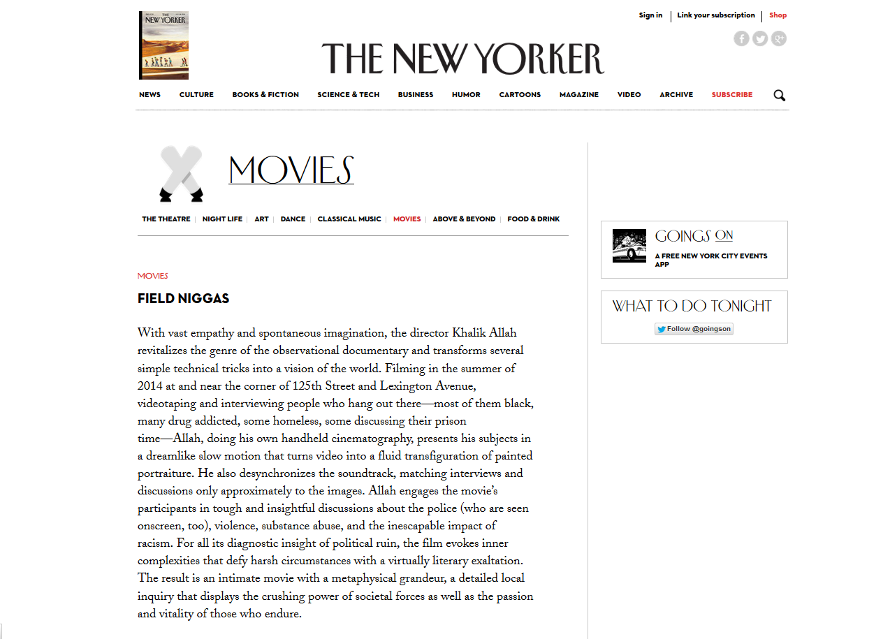 The New Yorker Film Review