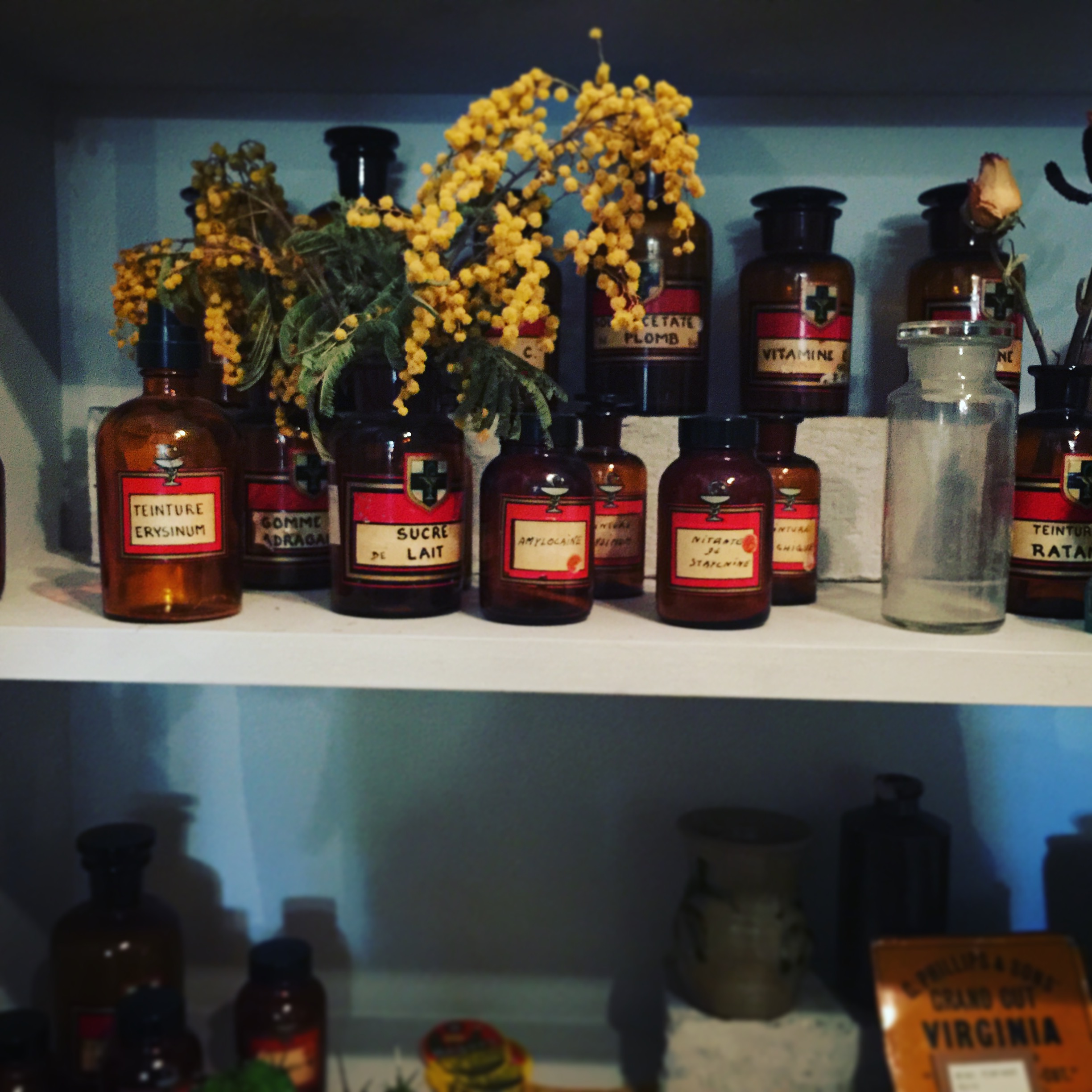 Labels in French, inside a shop on Exmouth Market