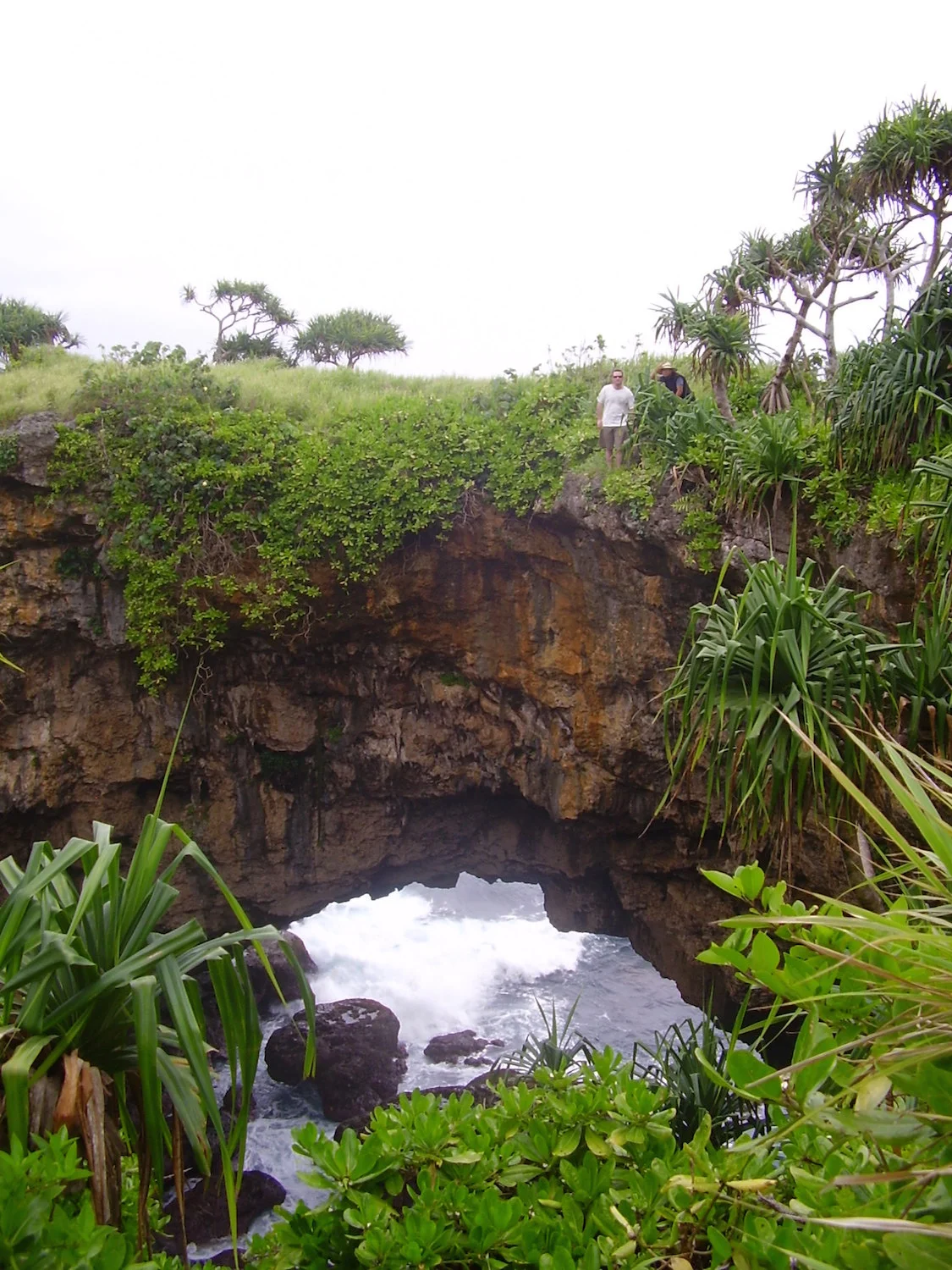 Pic: Making sure I don't lose my footing as I pose above Hufangalupe Archway