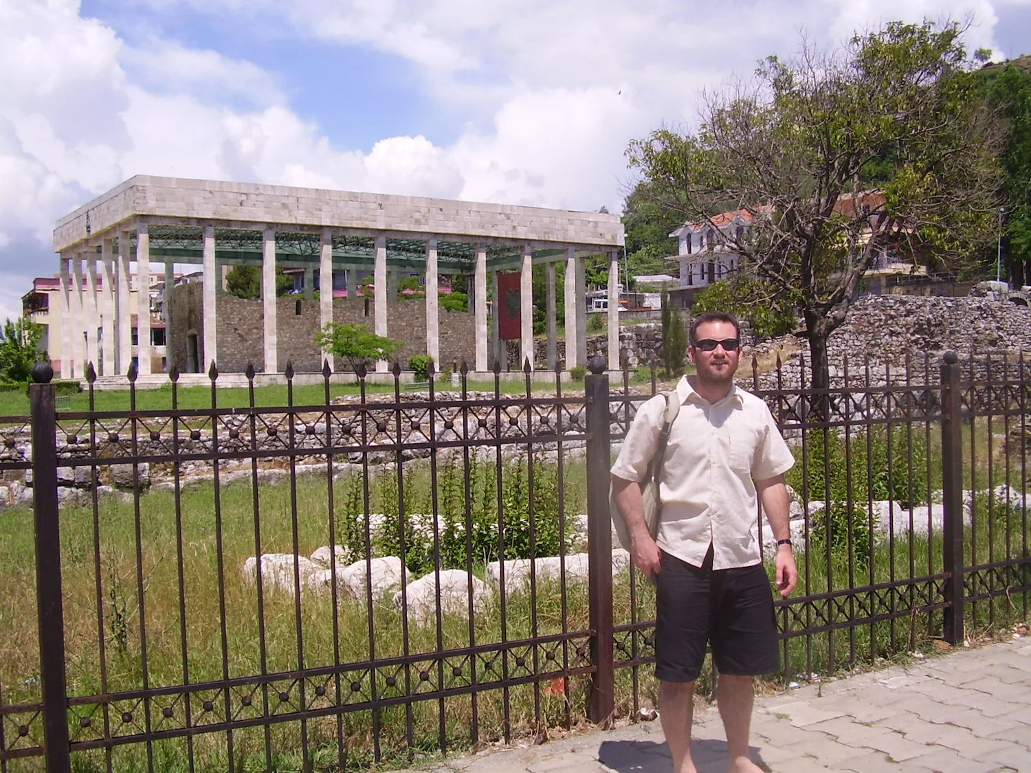 Pic: The author outside Skanderbeg's resting place in Lezhë