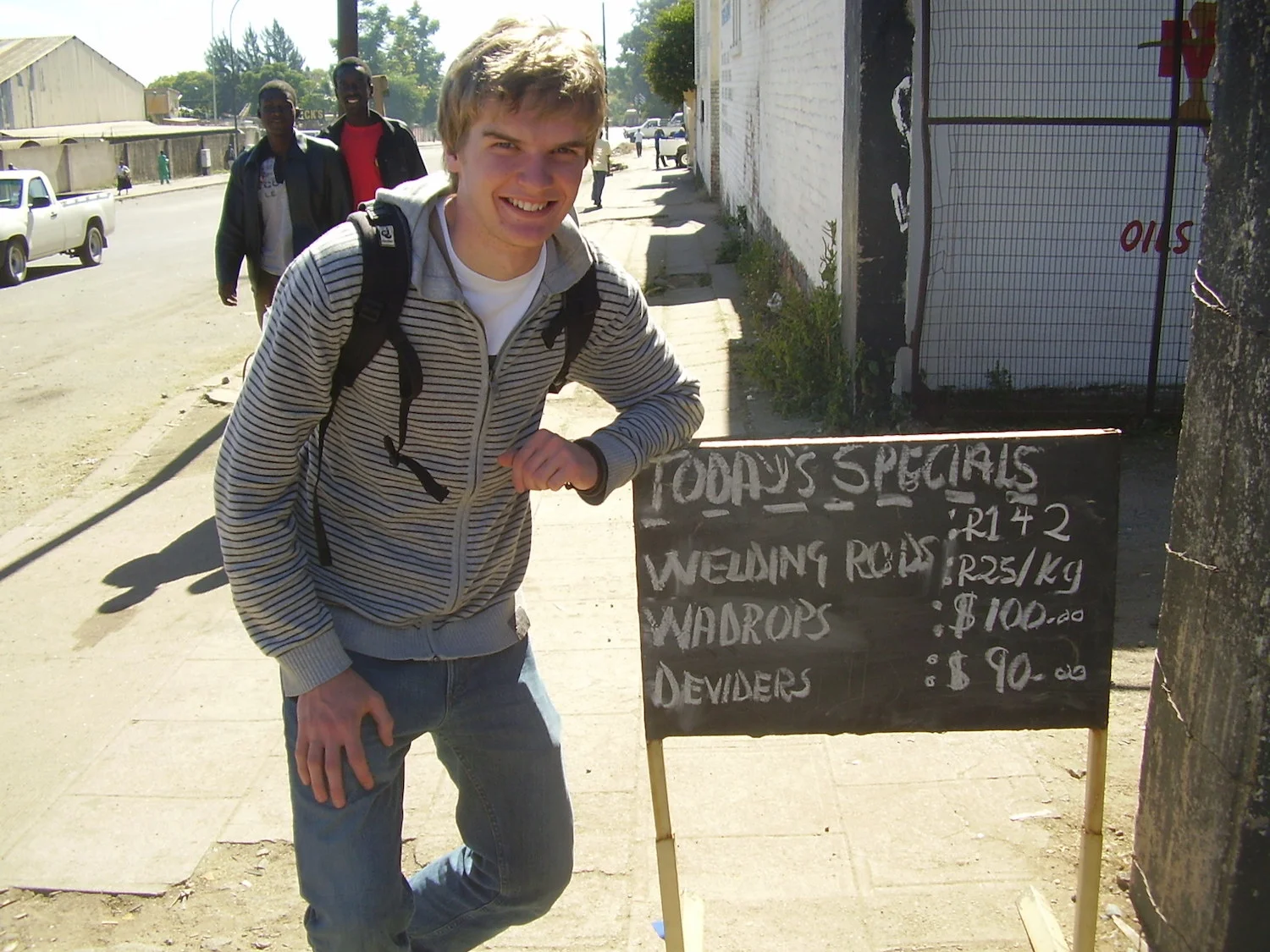 Pic: Fabian finds some deals on hardware products in Bulawayo. Note the first two prices are quoted in South African Rand, the next two in US Dollars.
