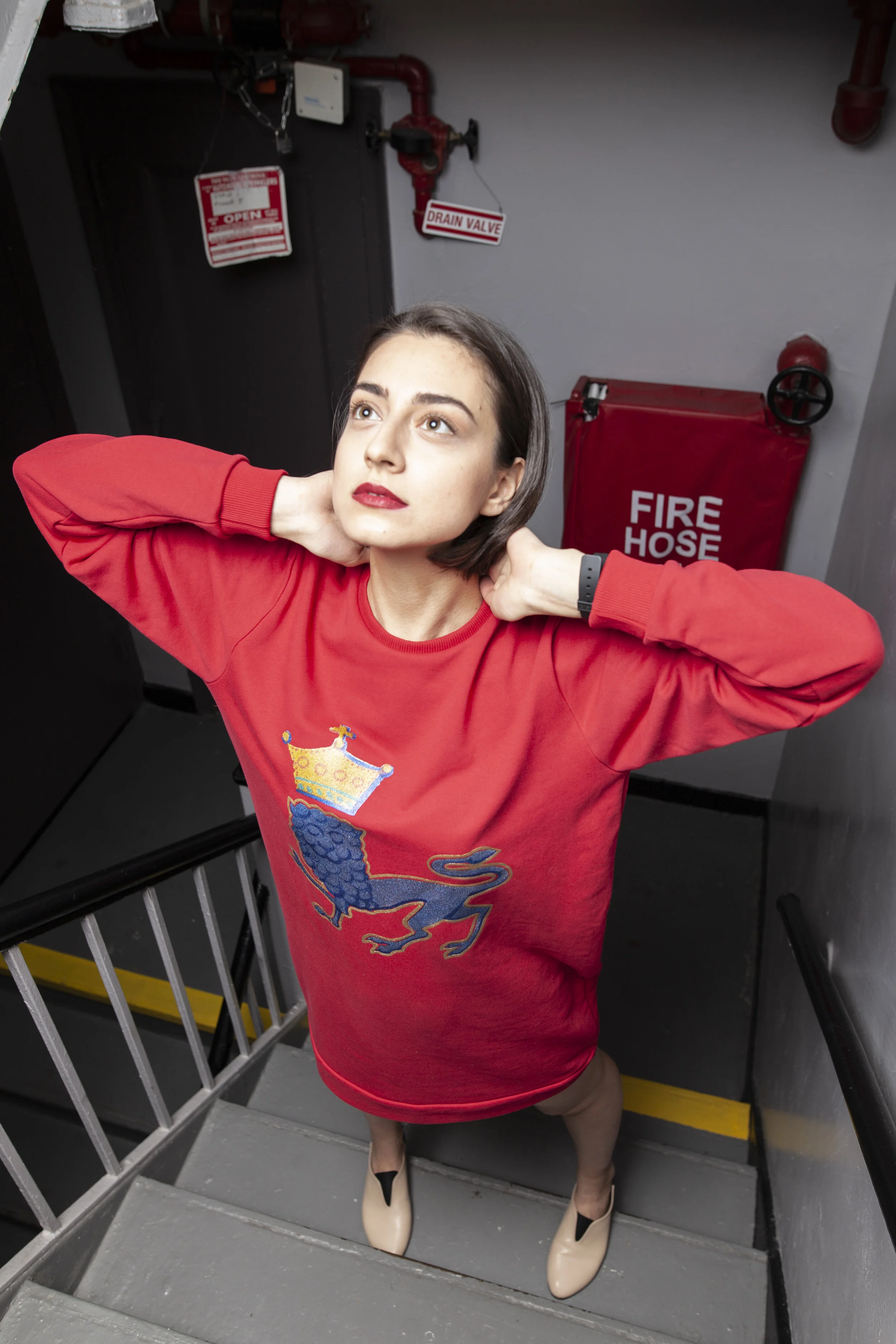 Red dress with print