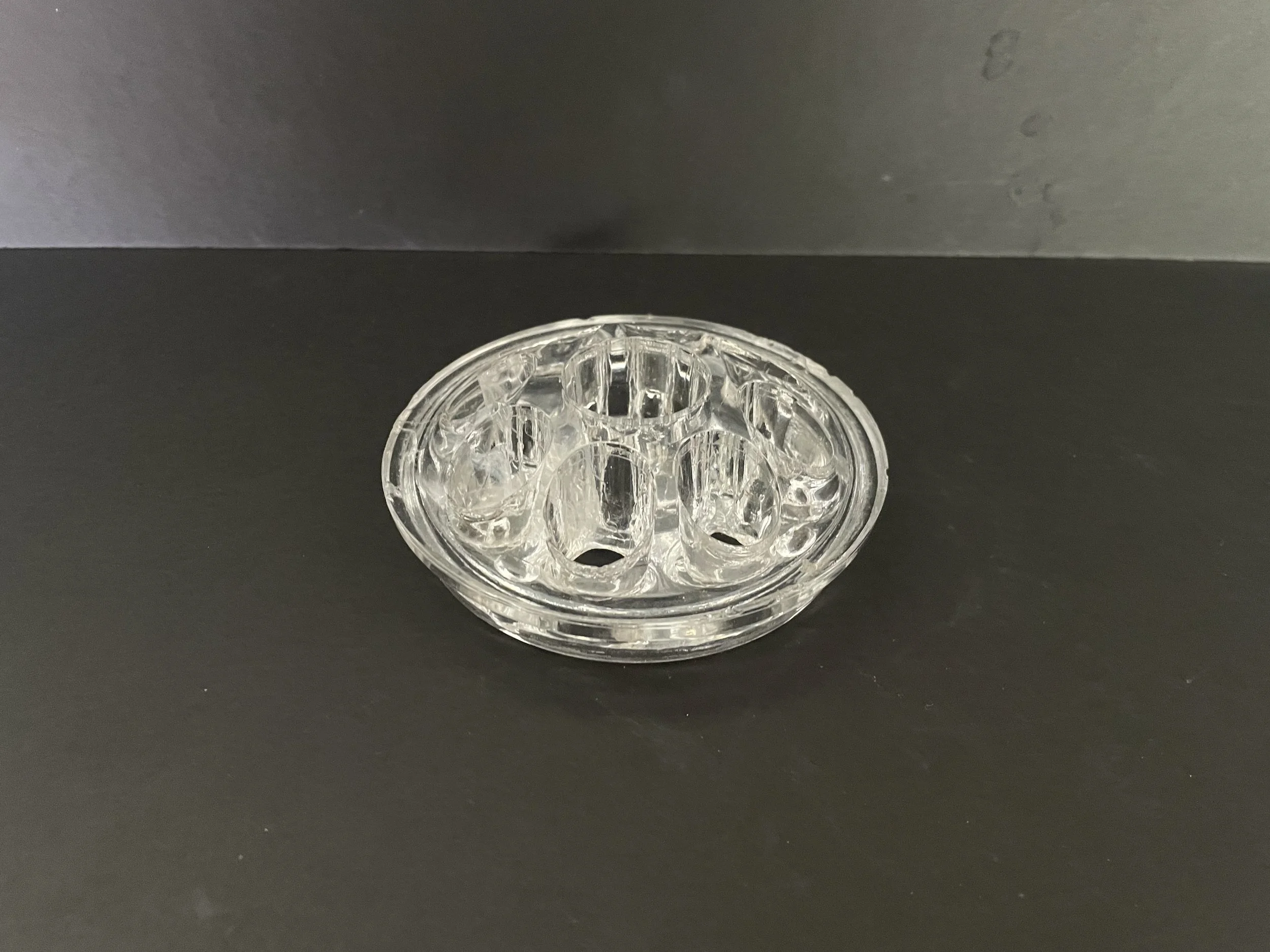 Vintage Clear Glass Vase Flower Frog 4"