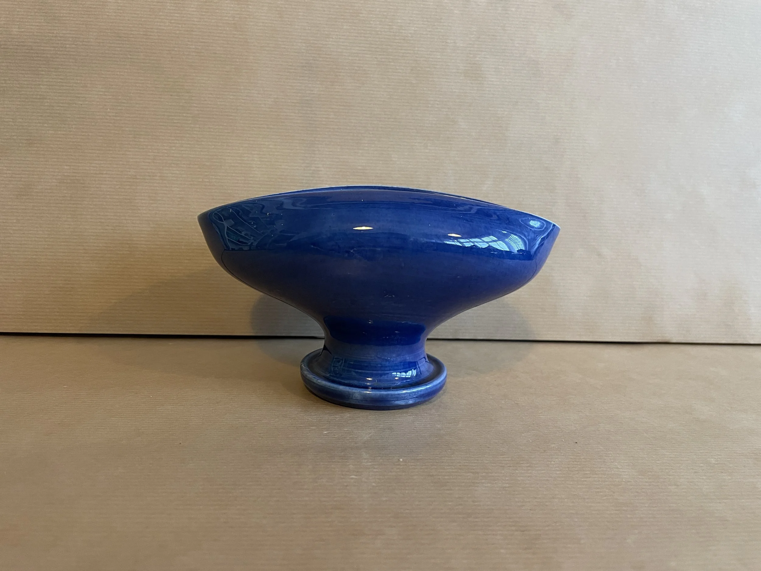 Small Ewenny Studio Pottery Blue Gloss Mantle Vase